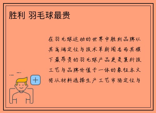 胜利 羽毛球最贵